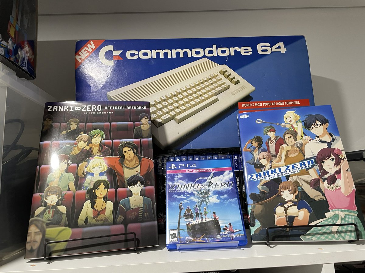 sjarm's tweet photo. @SpikeChunsoft_e I have a Zanki Zero shrine. My favorite game of all time. Oh, and a Commodore 64. https://t.co/AUK0YYS9pL