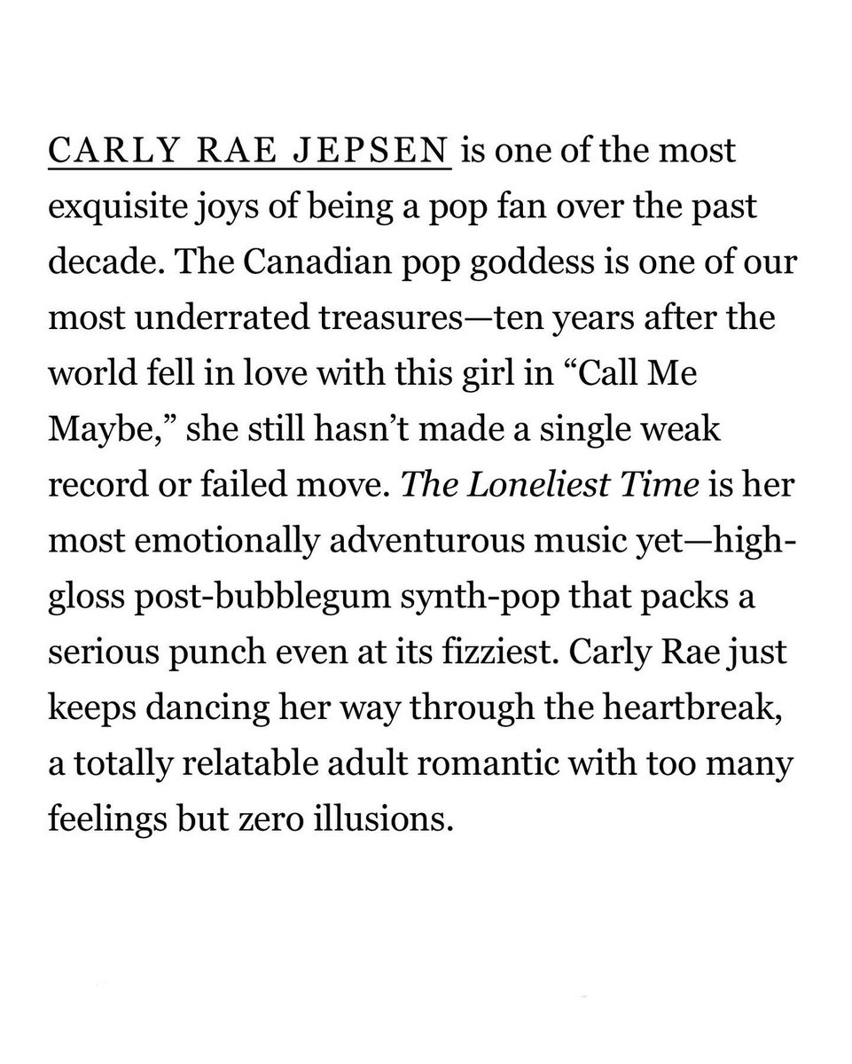 Tonight is the night!! The Loneliest Time rises with the moon at 12am, wherever you are 🌝🌚 Reviews are coming in and I’m feeling a litttttle (a lot?!) overwhelmed so all I can say right now is… thank you for giving my album the warmest possible welcome <a href="/RollingStone/">Rolling Stone</a>