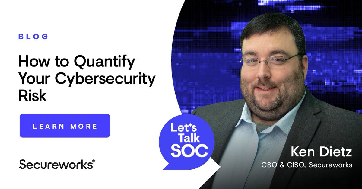 Secureworks's tweet photo. Thereβs a matrix of risk and cost in any security program, but how do you maximize it? πΈ
Listen as Ken Dietz explains how to maximize your #securityinvestments while getting C-suite buy-in: https://t.co/wn8MEcGn9G #SCWXCyberTips #InfoSec https://t.co/SLj3iWfBjm