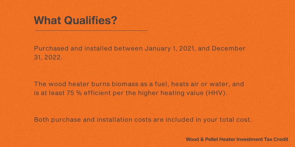 HPBA_'s tweet photo. With only a few months left of the year, make sure you take advantage of the 2021-2022 Tax Credit on Wood and Pellet stoves. For more information, check out our blog posts on the current and upcoming tax credits and which appliances qualify. https://t.co/QcXYXPhJSn