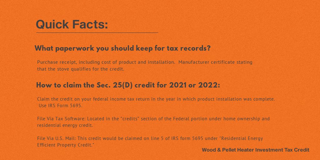With only a few months left of the year, make sure you take advantage of the 2021-2022 Tax Credit on Wood and Pellet stoves. For more information, check out our blog posts on the current and upcoming tax credits and which appliances qualify.