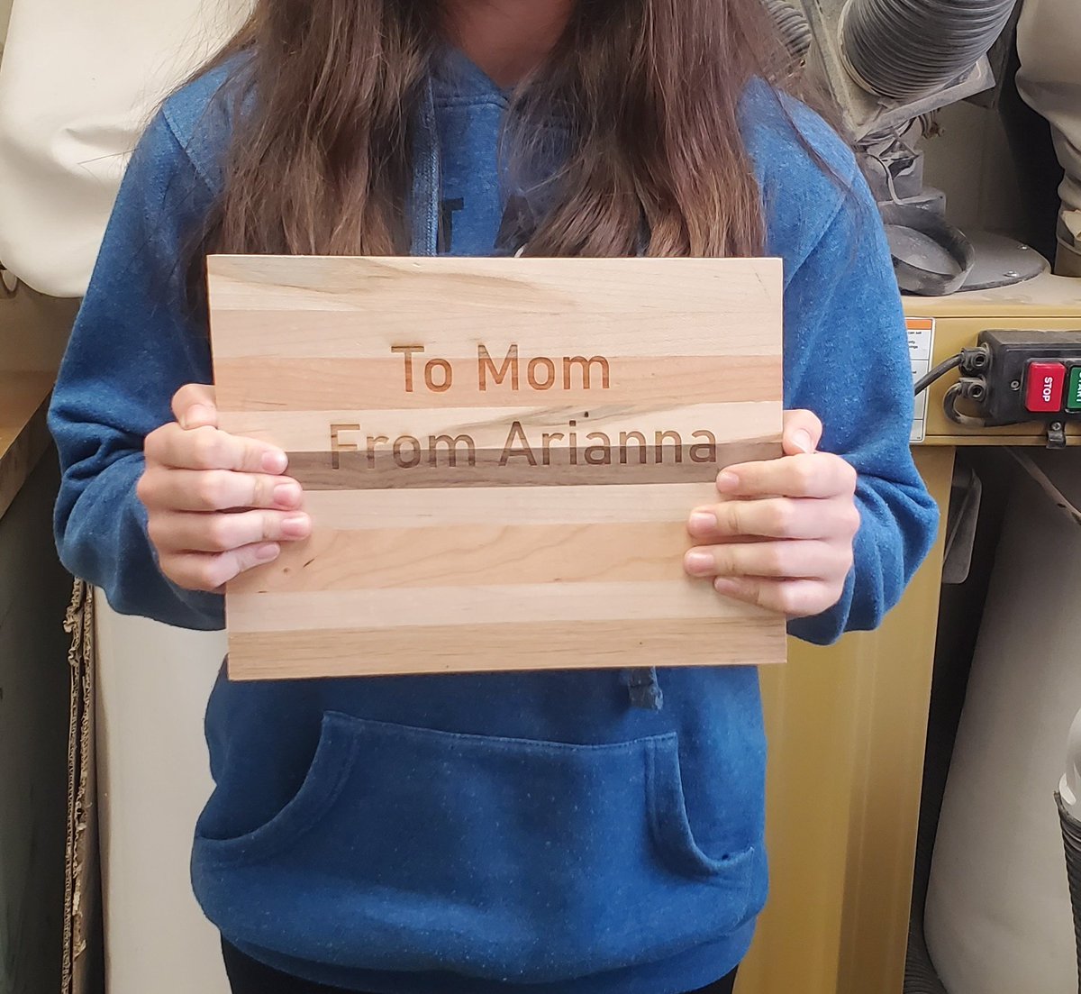 BMS_STEAM's tweet photo. Wood working and laser engraving= happiest mom ever!  I've got the best kids. #bmspride #bestjobever https://t.co/OqVIp3Xwqn