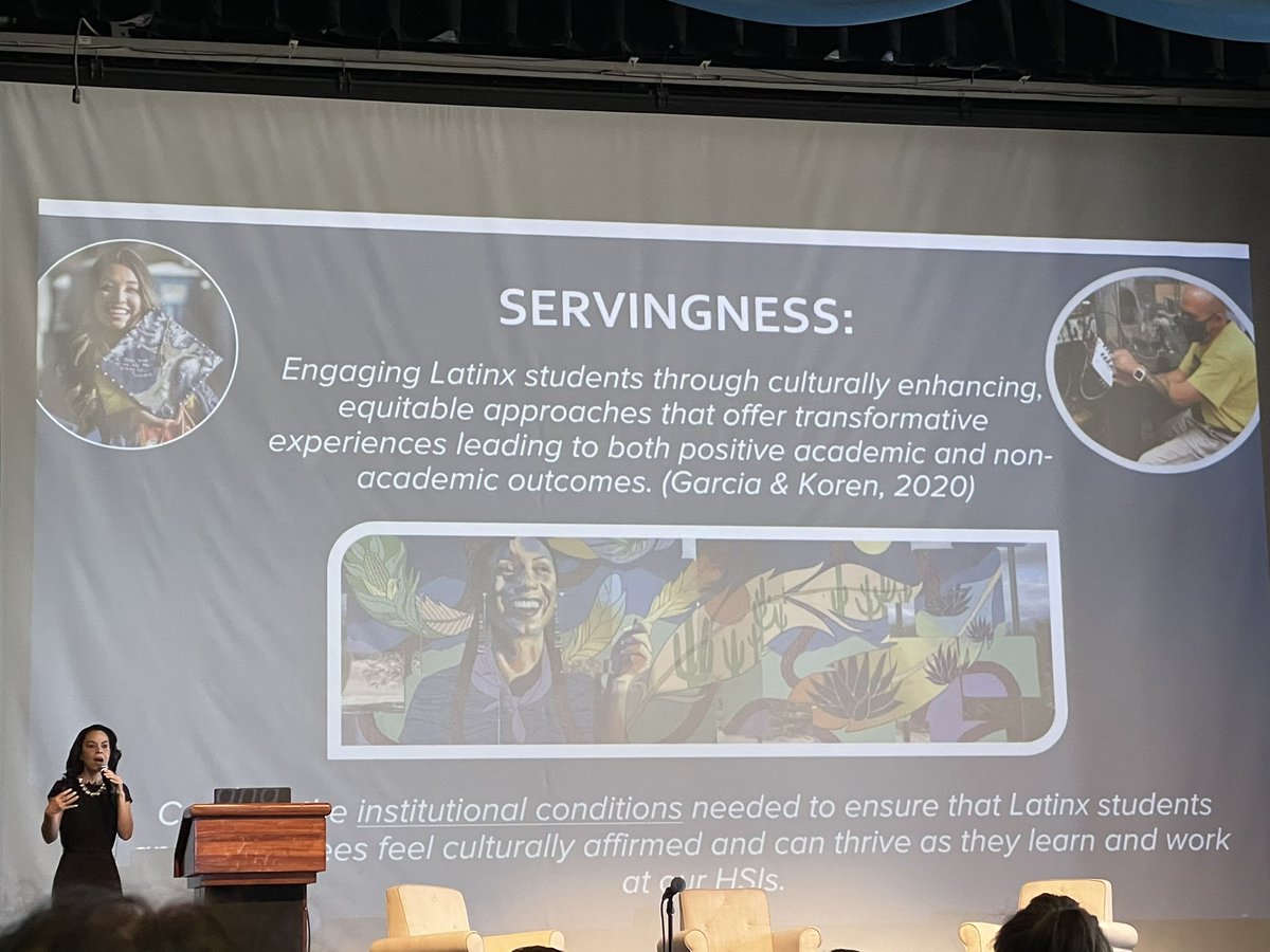 PaolaOdriozola's tweet image. “The only way forward is together” says Dr. Elizabeth Gonzalez, the inaugural Hispanic-serving institution director. 
Feeling #bienvenida and #inspirada to think deeply about #servingness by @LaProfeCuellar and @marla_franco at today’s @UCLA #HSI visioning forum