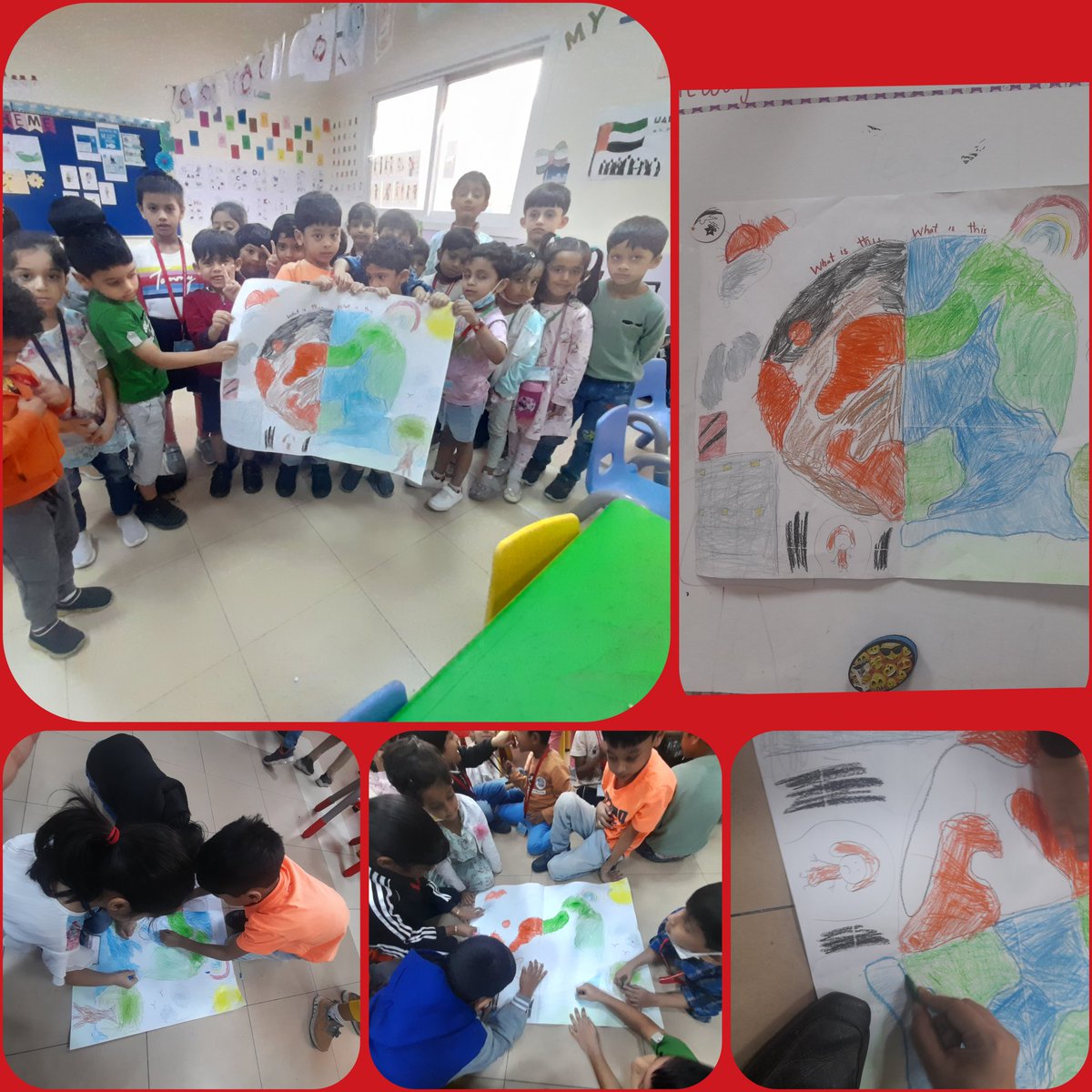 KZarkaish's tweet photo. Climate action poster made by KG 1 students 
@ShiningStarSchl @ClimateActionED @AbhilashaTochi @NatashaHassan89 @Sreemanishkumar https://t.co/OBr1D378Ei