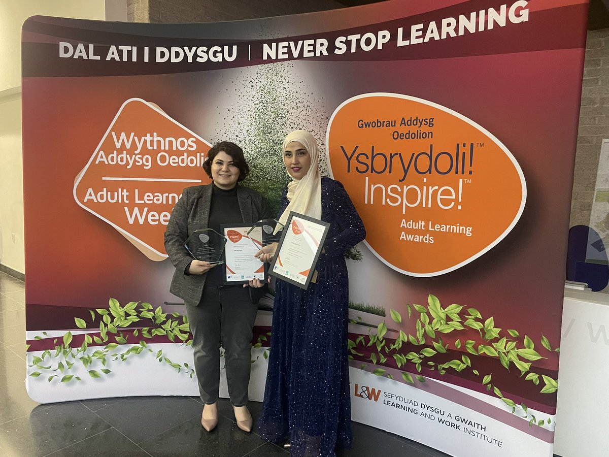Oh boy -so proud of two USW sanctuary scholars winning national awards for learning excellence. #inspirecymru2022 @USWcomms @USWResearch @RefugeeWelsh @CityofSanctuary