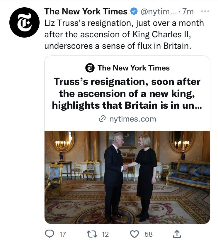 The New York Times, maintaining its tradition of never getting getting anything right about Britain, have managed to confuse The King with both Charles II and Jesus in one headline.