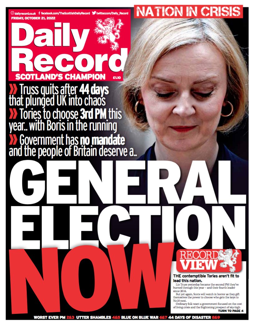 Friday's Record: General Election NOW #TomorrowsPapersToday #DailyRecord #Record