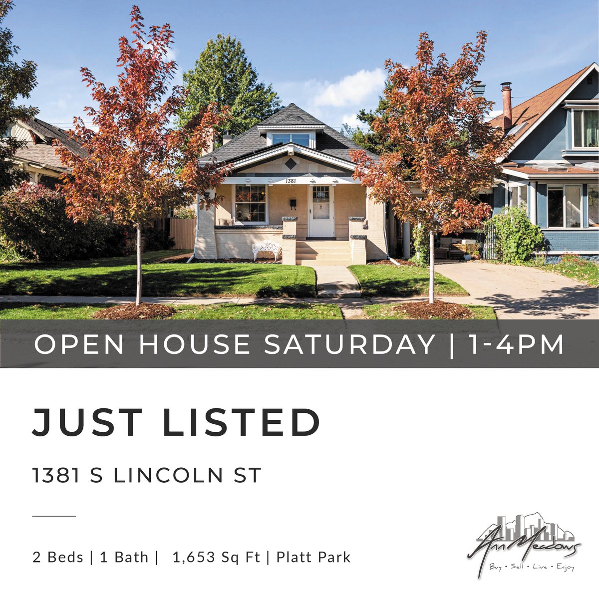 Come visit our Open House on Saturday at this charming #PlattPark bungalow! Come by and say hello – we’d love to show you around! #denverbungalow #denverlisting #historiccharm #denveropenhouse #annsellsdenver