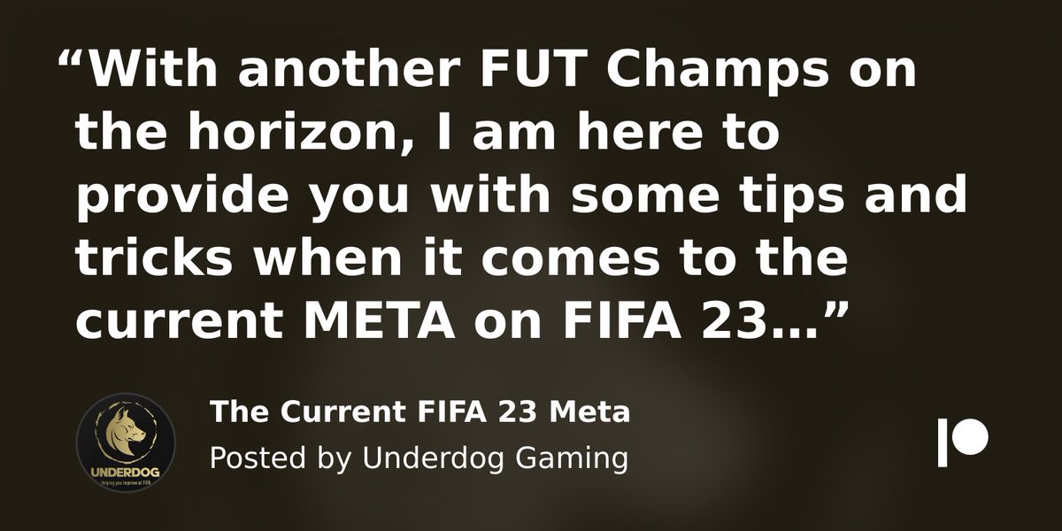 UnderdogFIFA's tweet photo. Sick of losing on #FIFA23?

We are here to help you not just improve, but also be part of a great community.

We just released this post, but there’s so much more than just that available 🔥

https://t.co/4KriS1padT https://t.co/ZIxuEGVhja