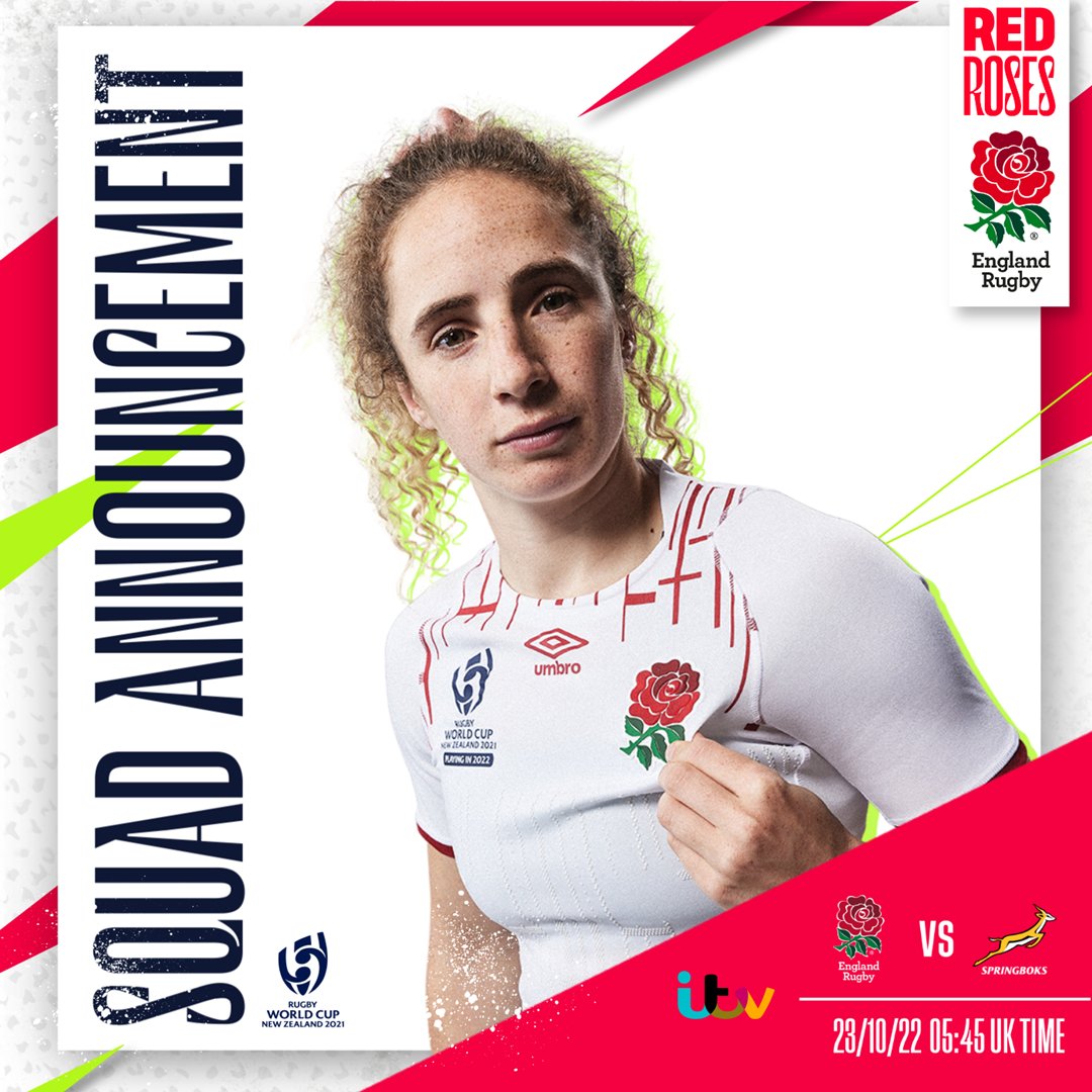 EnglandRugby's tweet photo. Our #RedRoses squad to face @WomenBoks this weekend 🌹
#ENGvRSA | #TeamDream
