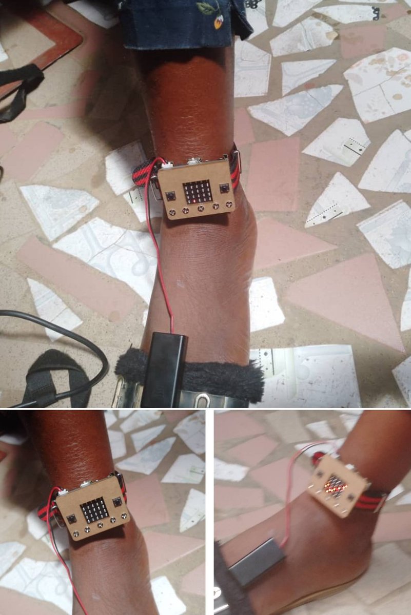 Ce fut un projet de groupe et mon groupe était chargé de fabriquer une montre intelligente capable de compter les pas #Tech4youth #Tech4Girls #Fatiisageek #girlsinitc @CanadaDev @unfpa_benin @unfpa_innovation @ITU @GuyGossan @BHelwise @MartinMbaga @wrouamba Les Queens❣️❤️