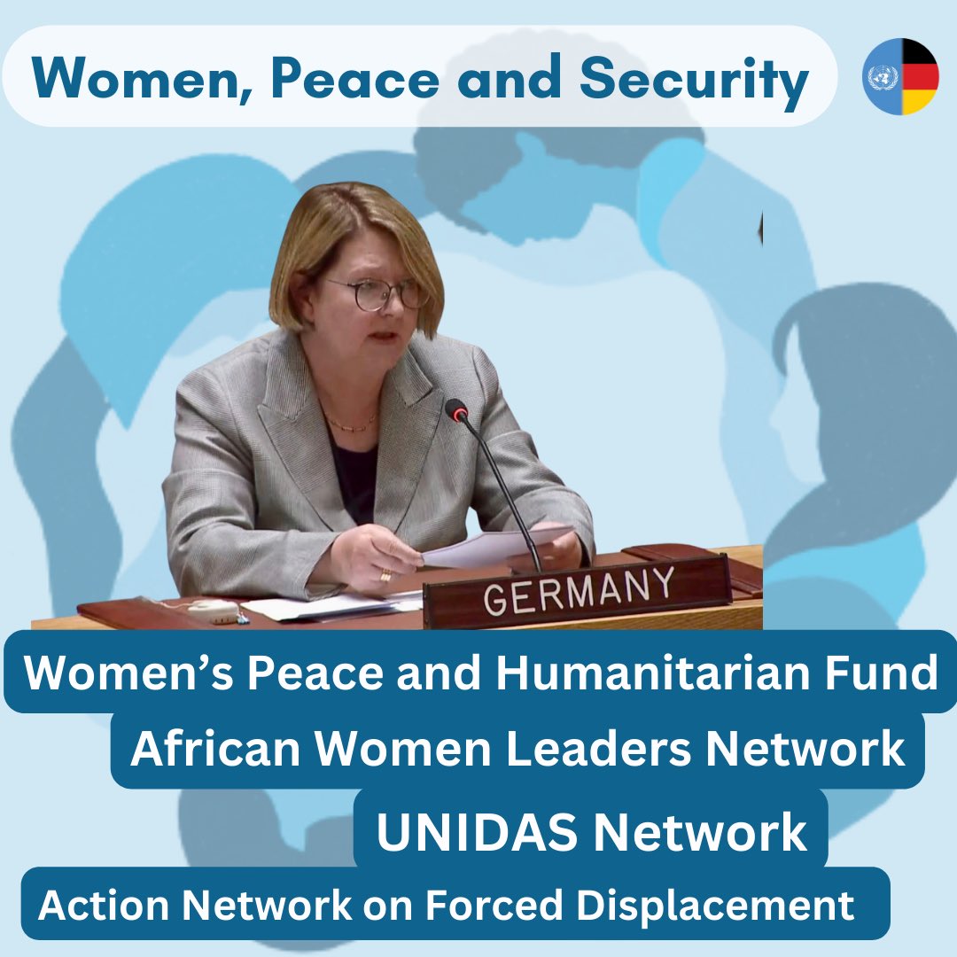 GermanyUN's tweet photo. In the #UNSC Open Debate on #WomenPeaceandSecurity, Amb. Leendertse spoke on the importance of women’s leadership in regions plagued by armed groups. 

🇩🇪 supports various women-centered networks &amp; funds relevant to peacekeeping and peace-building. 

💬 https://t.co/8tCB4AmtDs https://t.co/43ea8nwhKp