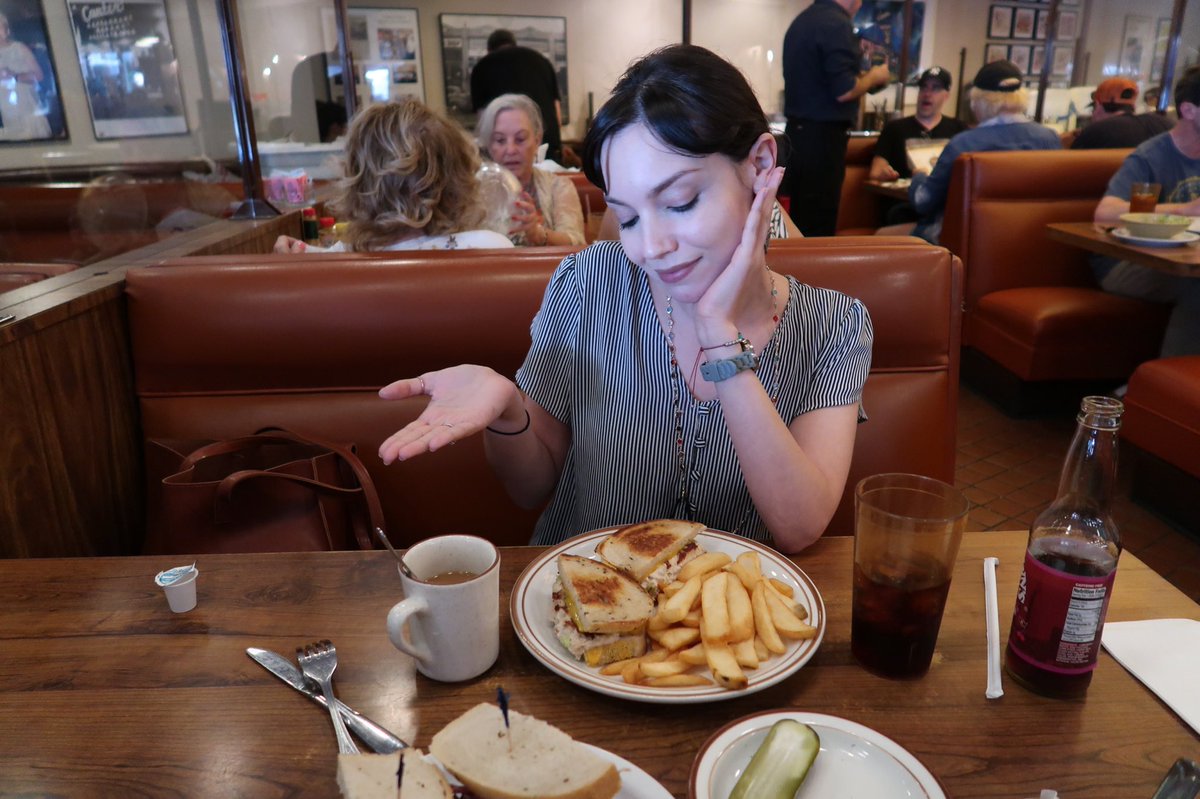 I had a great editorial @cantersdeli lunch meeting with @racheaissance. The Barajas & Pinnelas Associates slogan is “Here’s the deal, come hell or high water, your fucking comic is getting published!”