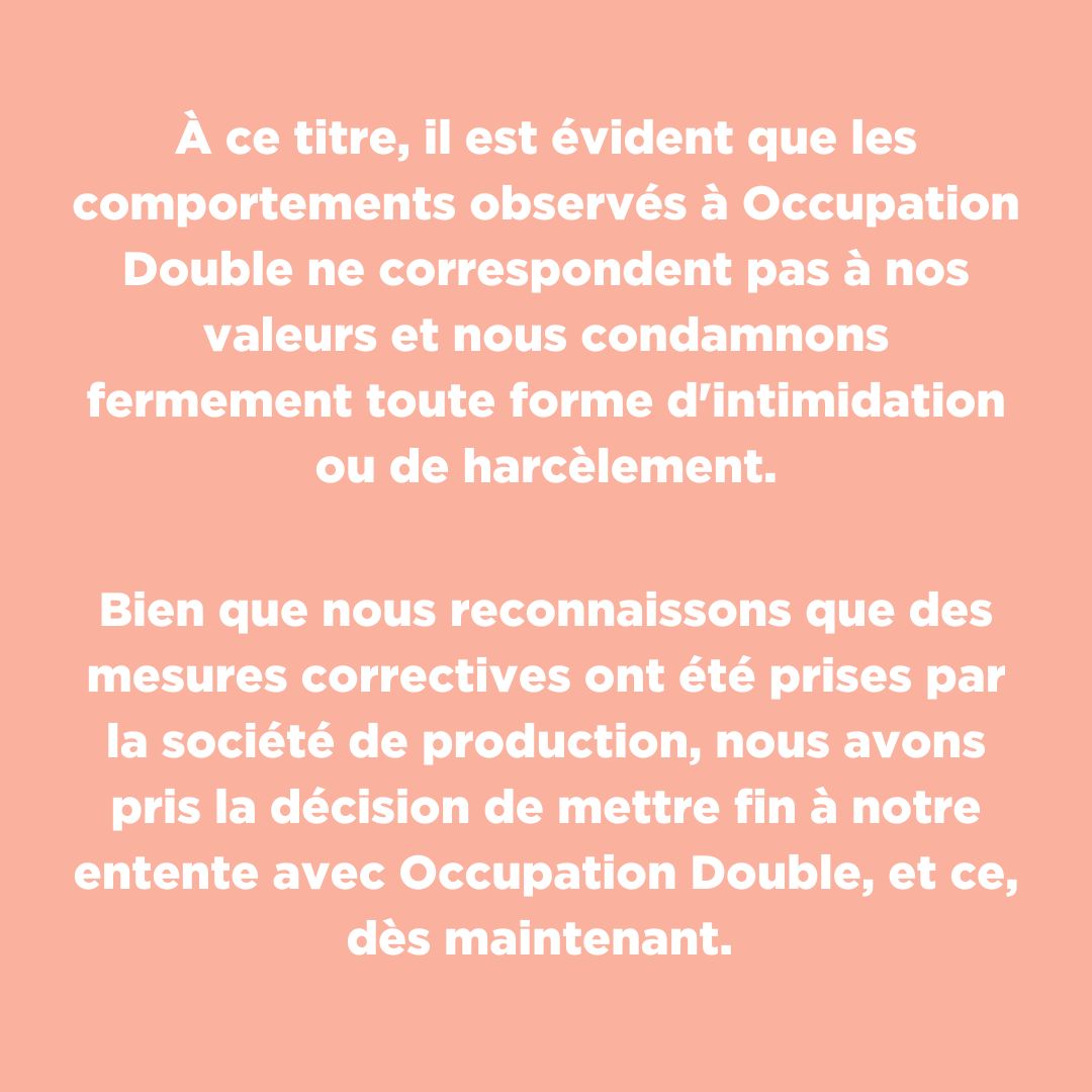 Couche-Tard (@couchetardqc) on Twitter photo Un message important à nos clients au sujet de notre partenariat avec Occupation Double. Un message important à nos clients au sujet de notre partenariat avec Occupation Double.