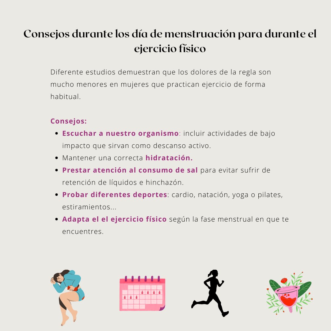 ACS_uib's tweet photo. ¡¡Buenas noches!! Hoy os presentamos algunos consejos para practicar deporte cuando estamos con la menstruación. Obviamente cada cuerpo es un mundo y no a todas nos servirá lo mismo. ¿Qué añadiríais? https://t.co/3eD7Ibmgpr