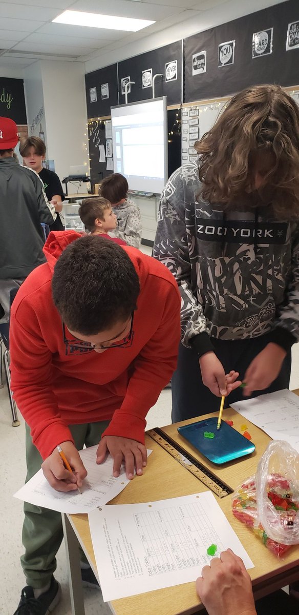 Bridget_Baker7's tweet photo. Putting the scientific method into action today with our gummy bear osmosis experiment! @jrcallwood #tvdsbscience #jrcproud #handsonlearning https://t.co/Vbm6S1dEgl
