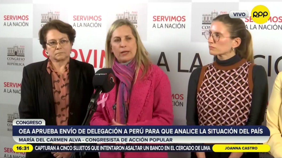 🔴 #EnVivo: María del Carmen Alva: 'Es evidente que el presidente se está victimizando, hablando de un golpe del Congreso y de la Fiscalía, que están cumpliendo sus funciones. Las opiniones de la OEA no son vinculantes' 📺 ► Movistar 10 - 710 HD