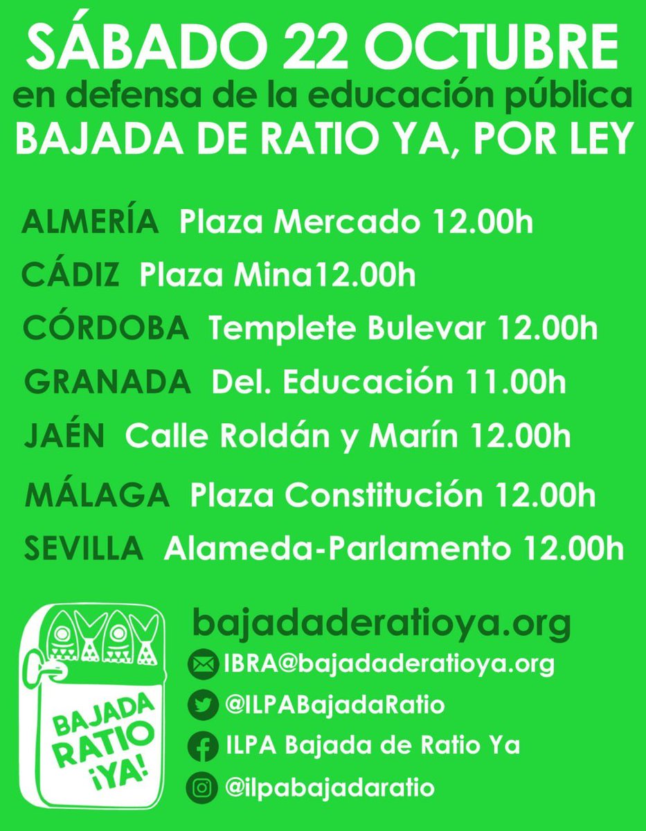 Comienza la cuenta atrás! ⏳ porque nos sobran los motivos, coge tu camiseta verde y únete!! Porque #LaEducaciónInfantilSíImporta #BajadaDeRatio
