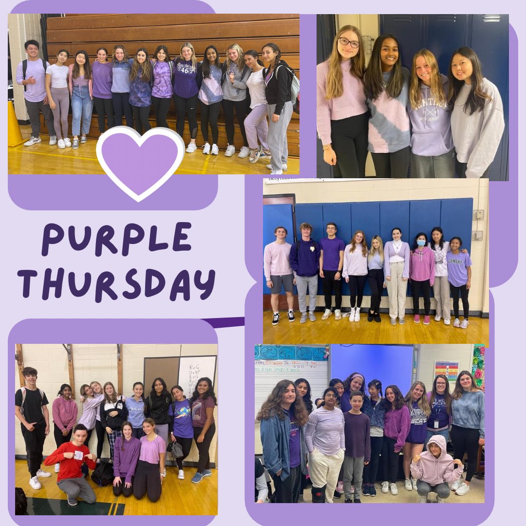MrsMaxwellLM's tweet photo. Grateful to have such a supportive school community for this important issue.  Thank you LMHS for raising awareness for dating and domestic violence 💜 #PurpleThursday #enddv @LaurelPA @LMTSD https://t.co/HbcSikUQfp