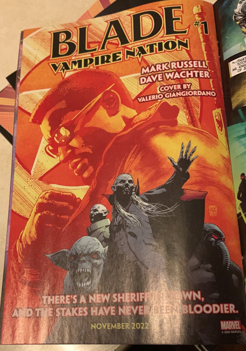 Oh and this solicitation was in the issue. @Manruss & @DaveWachter on #Blade as the vampire sheriff in Chernobyl? Wow #NCBD #OneMinuteBadReviews