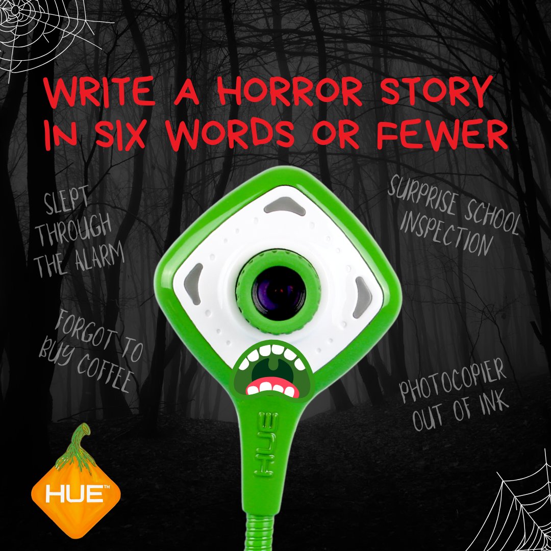 HUEcameras's tweet photo. Write a horror story In SIX WORDS or fewer! 😱 

We will go first: Full moon on a Friday 🙀

#Halloween2022 #spookymonth https://t.co/9m6qCr9L4q