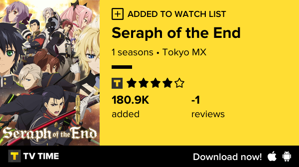 leanangelo's tweet photo. I've just started following Seraph of the End https://t.co/0BvMd0sNgr #tvtime https://t.co/Re54TsaQld