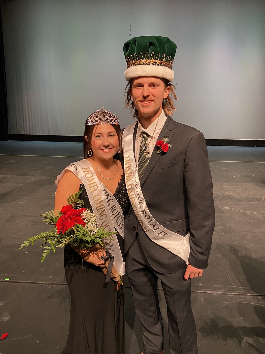 NWHomecoming's tweet photo. Your 2022 Homecoming King and Queen! Hadley Douglas and Foster Huggins👑💚 #bearcatsgotgame https://t.co/59MAuV5B00