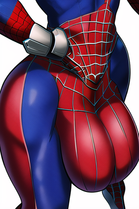 ('・ω・`)AIに巨乳のスパイダーマン描かせたら変なとこでかくされた 