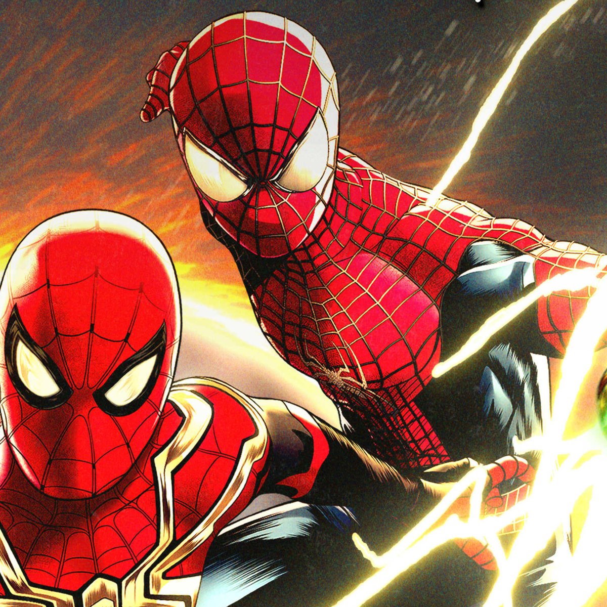 EggsyGraphics's tweet photo. Por fin los 3 juntos! Me complace compartir con ustedes la ilustración completa de los 3 #Spideys que hice para la canción del pana @zarttelement 
¨No Way Home RAP¨ Que ya está disponible en Spotify y el sábado se estrena en Youtube con un videolyric hecho por mi! 
✨🤠🕷️🕸️ https://t.co/JFLZnZAKtM