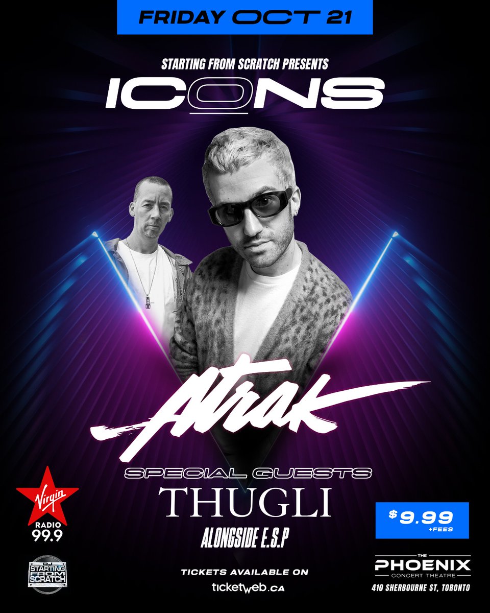 🚨 TORONTO 🚨 
We’re back in action! So excited to rock with the legendary <a href="/atrak/">Medieval Knievel</a> tomorrow at the <a href="/thephoenixtdot/">The Phoenix</a>  alongside the big homie <a href="/dj_espearce/">ESP</a> 
Hit the link for tickets: ticketweb.ca/event/dj-start…