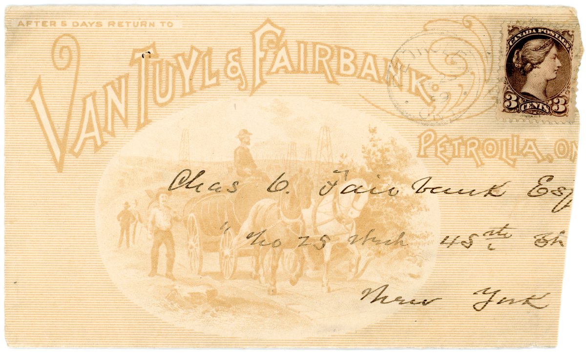 Canadian advertising cover for Vantyul &amp; Fairbank - Petrolia, Ontario - 1889. #Stamps #Philately