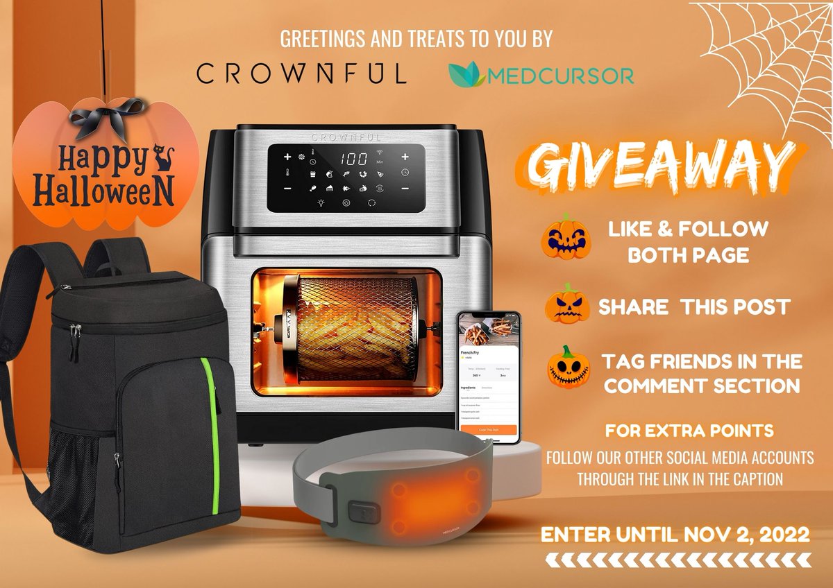 CrownfulUS's tweet photo. ‼️ NO TRICKS, JUST TREATS ‼️

HOW TO WIN:
✅ FOLLOW Crownful &amp; Medcursor on FB
✅ SHARE this post on FB &amp; TAG your friends in the comments section
✅ FOR EXTRA ENTRIES complete the actions required here - https://t.co/D4gT2hD1EH

#crownful #medcursor #Halloween #GIVEAWAY https://t.co/yTTl45zdIn