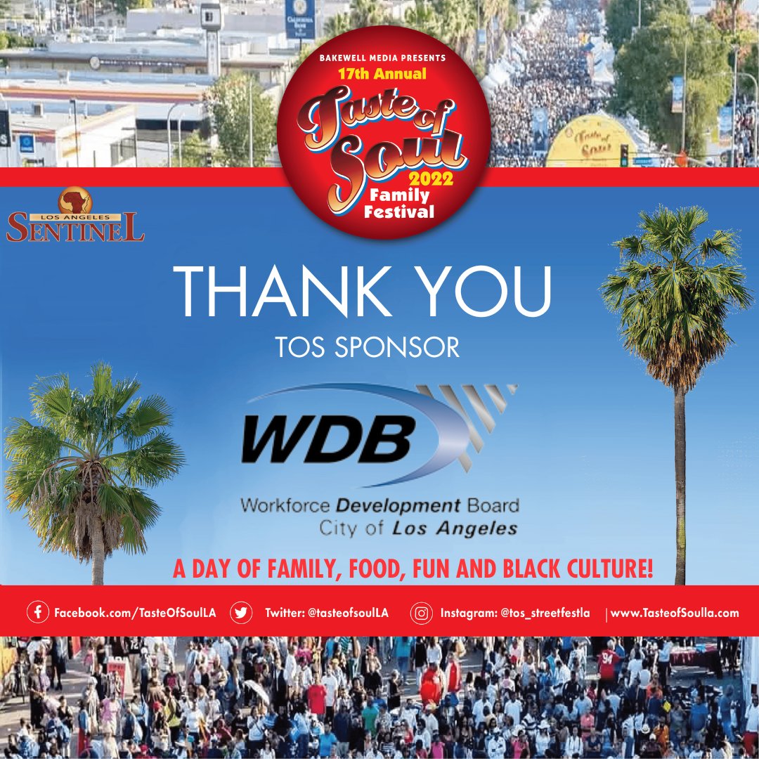 thelasentinel's tweet photo. We appreciate you for contributing to making our festival so great!!

#tastofsoulla #tasteofsoul22 #lasentinelnews #explore #blackownednews #losangeles #workforcedevelopmentboard #wdb https://t.co/91QzjSC3xS