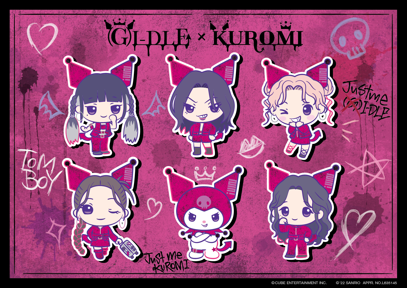 5点　(G)I-DLE × クロミ KUROMI　アクリルキーホルダー　アクキー 5点 (G)I-DLE × クロミ KUROMI アクリルキーホルダー アクキー