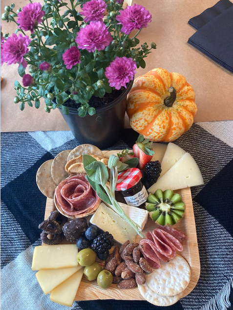 rhoworld's tweet photo. Rho team members joined CEO Laura Helms Reece for an afternoon curating personalized charcuterie boards at our Boards & Bites event. We cannot brie-lieve all the beautiful creations! Special thanks to Kayte Fry for leading a wonderful class. 🧀💐 #LifeAtRho https://t.co/Qqx5bBBAyT