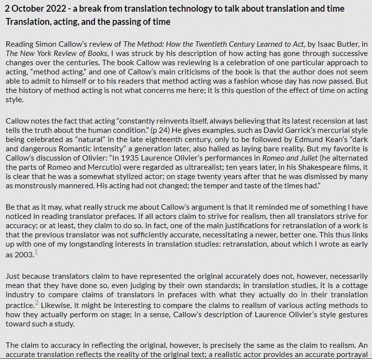 CuhkCTT's tweet photo. CTT update: Directorโs blog post
The latest directorโs blog post โA break from translation technology to talk about translation and time translation, acting, and the passing of timeโ is out now! To read the full article at https://t.co/xzRD2FIDNe
#cuhk #cuhktranslation #cuhkctt https://t.co/PGEnCXsxDi