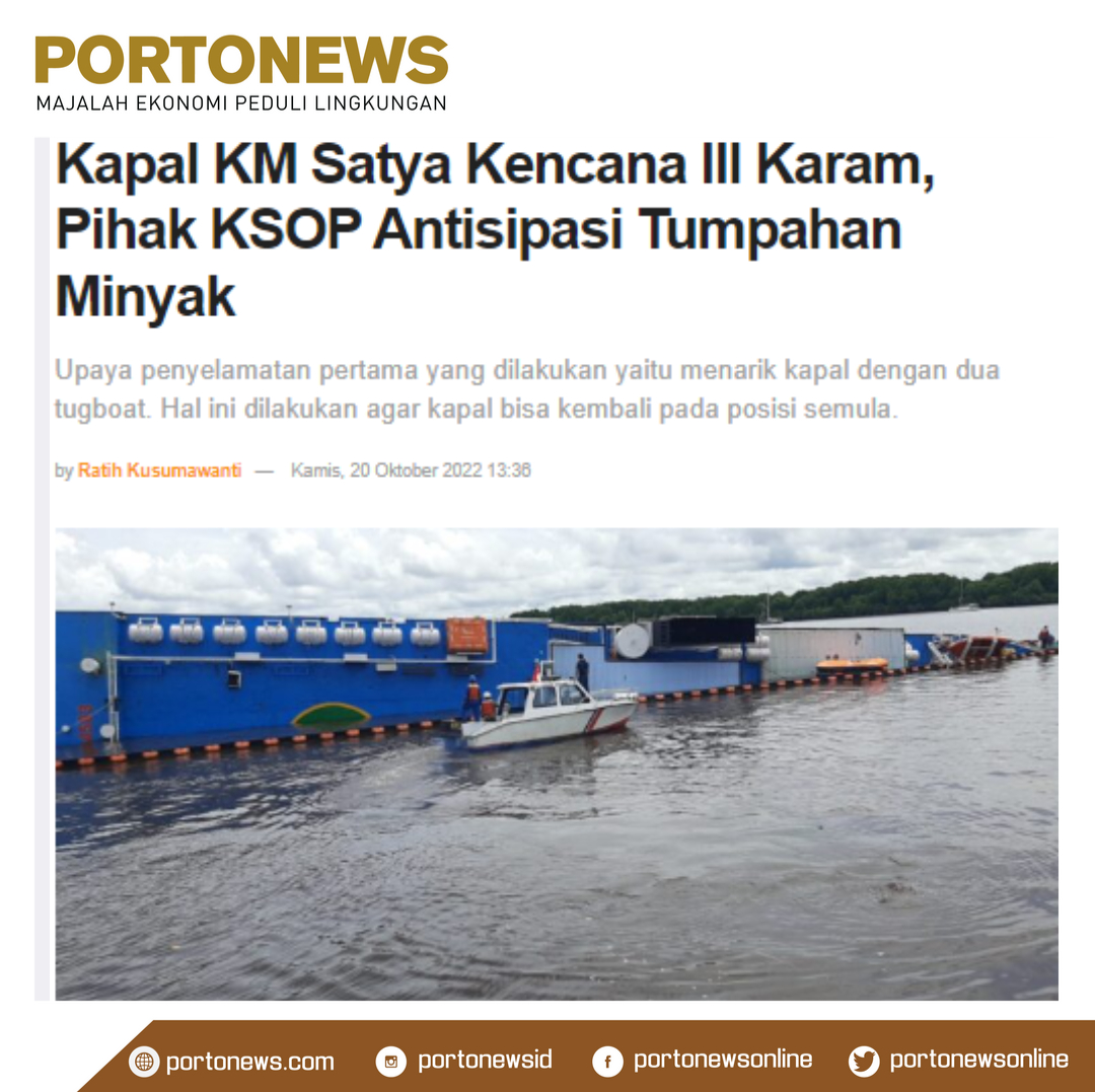 portonewsonline's tweet photo. Kapal KM Satya Kencana III Karam, Pihak KSOP Antisipasi Tumpahan Minyak
https://t.co/Q1Dfd2WyKv
#kemenhub #ksop #Tumpahanminyak #kapal #lingkungan #pencemaran #osct #slickbar
@OSCT_ID @SlickbarCorp @kemenhub151 @walhinasional @Greenpeace https://t.co/HtkxFZOvIL