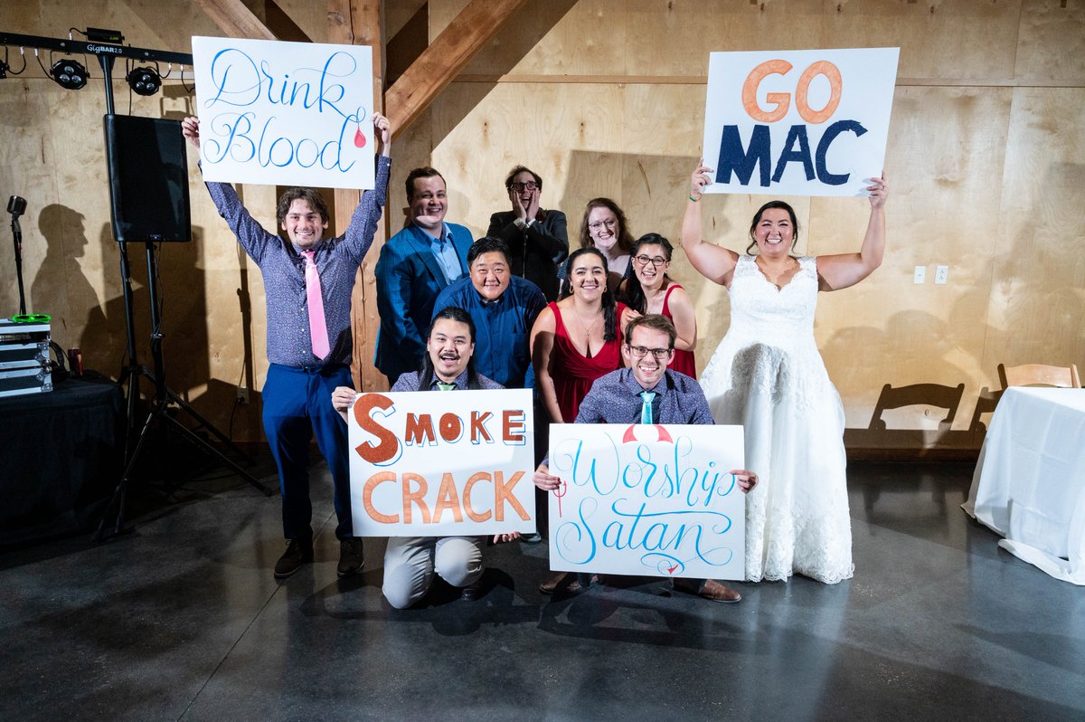 macalumni's tweet photo. Ashley Hung '16 married Joseph McDonough on September 3, 2022 with their Mac Crew:
Lydia Karlson '16
Risa Luther '16
Stephanie Duong '16
Andrew Becker '18
Ryan Daly '15
Linna Hung '96
Winter Young '16
Jake Ramthun '17.
Congratulations! ๐๐งก #heymac #MacWedding! https://t.co/jD1bOOJ1jK
