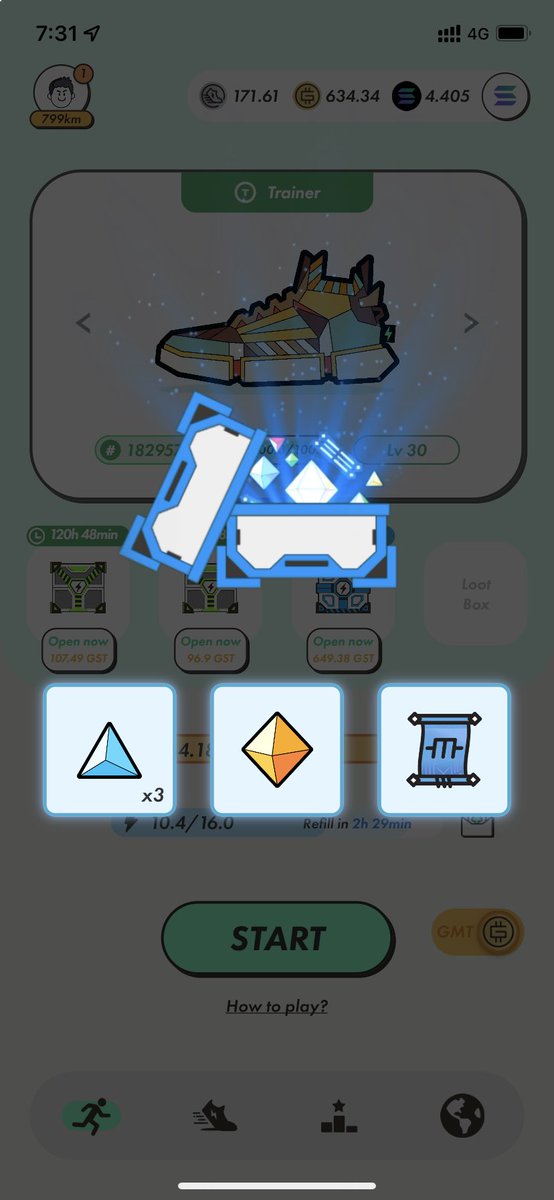 stepn_isamu's tweet photo. #stepn MB Lv5から青い巻き物が出現しました🤩 https://t.co/DAbx9B6PMW