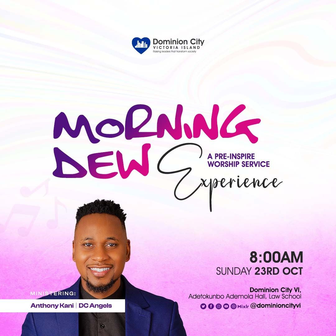 Dominioncityvi's tweet photo. Pre#Inspire Experience!
This Sunday, Join @Anthonykani and the Dominion City Angels as we gather in worship Service to the Almighty God who will show us a foretaste of what to expect at #INSPIRE7.0
Time is 8am (1st Service). See flyer for more details https://t.co/qqGN0W7WXR