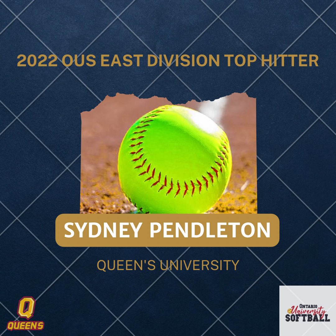 OUS_softball's tweet photo. The 2022 OUS East Division Top Hitter…WE HAVE A TIE! 

First up, of @QueensFastpitch, Sydney Pendleton
 
- 50 at-bats
- .500 average
- .537 OBP
- 1.497 OPS
- .960 slugging
- 7 doubles
- 5 triples
- 2 home runs
- 24 RBI
- 19 runs scored

#OUStophitter https://t.co/wbvvkOPz0R