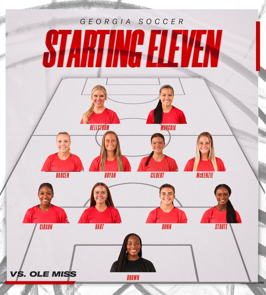 ⚽️ Presenting tonight's Starting XI against @OleMissSoccer! #Driven // #GoDawgs