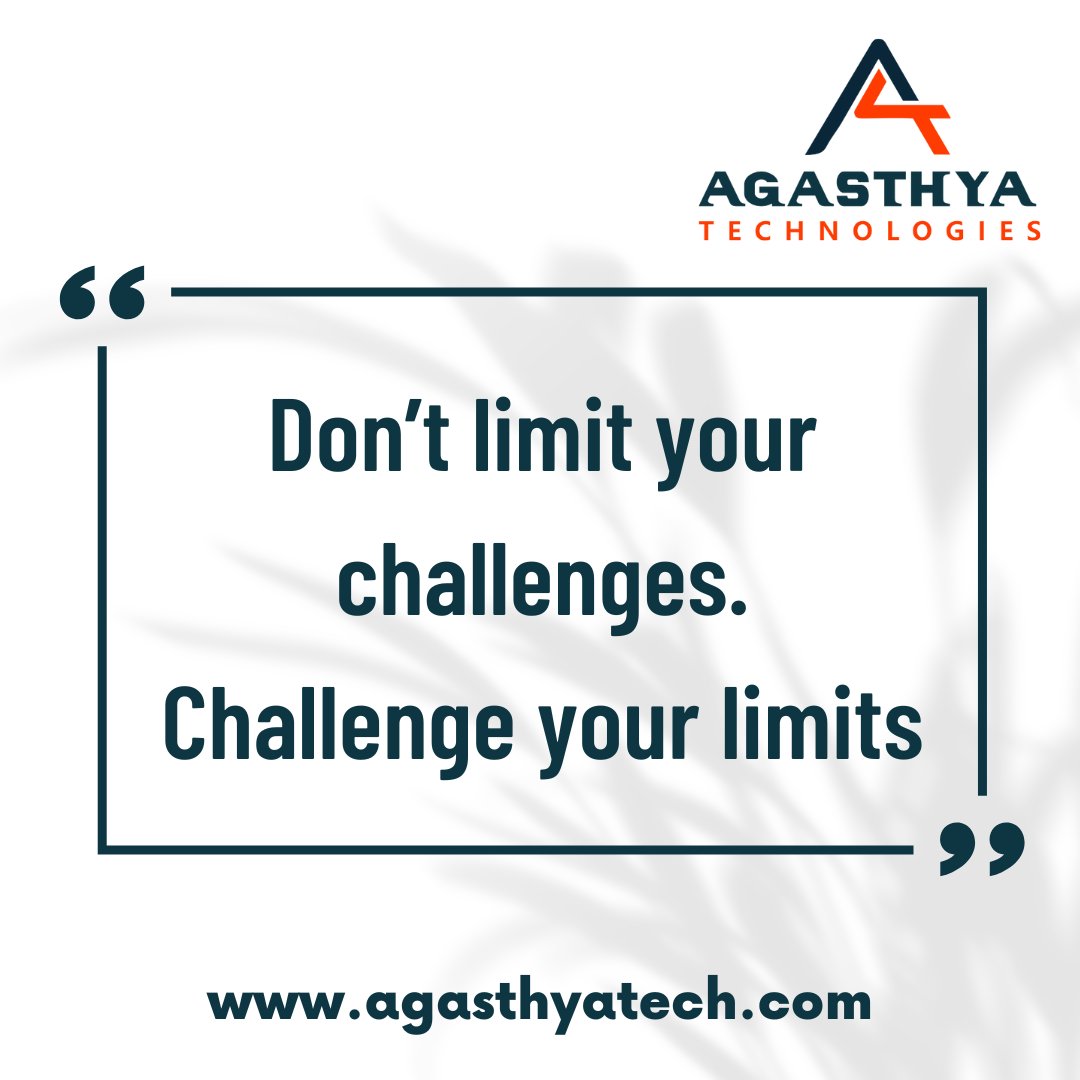 AgasthyaTech's tweet image. Challenge your limits!

#agasthyatechnologies #agasthyatech #technology #tech #programming #software #artificialintelligence #marketing #science #research #innovation #buildingthefuture #testautomation #automationengineer #qualityassurance