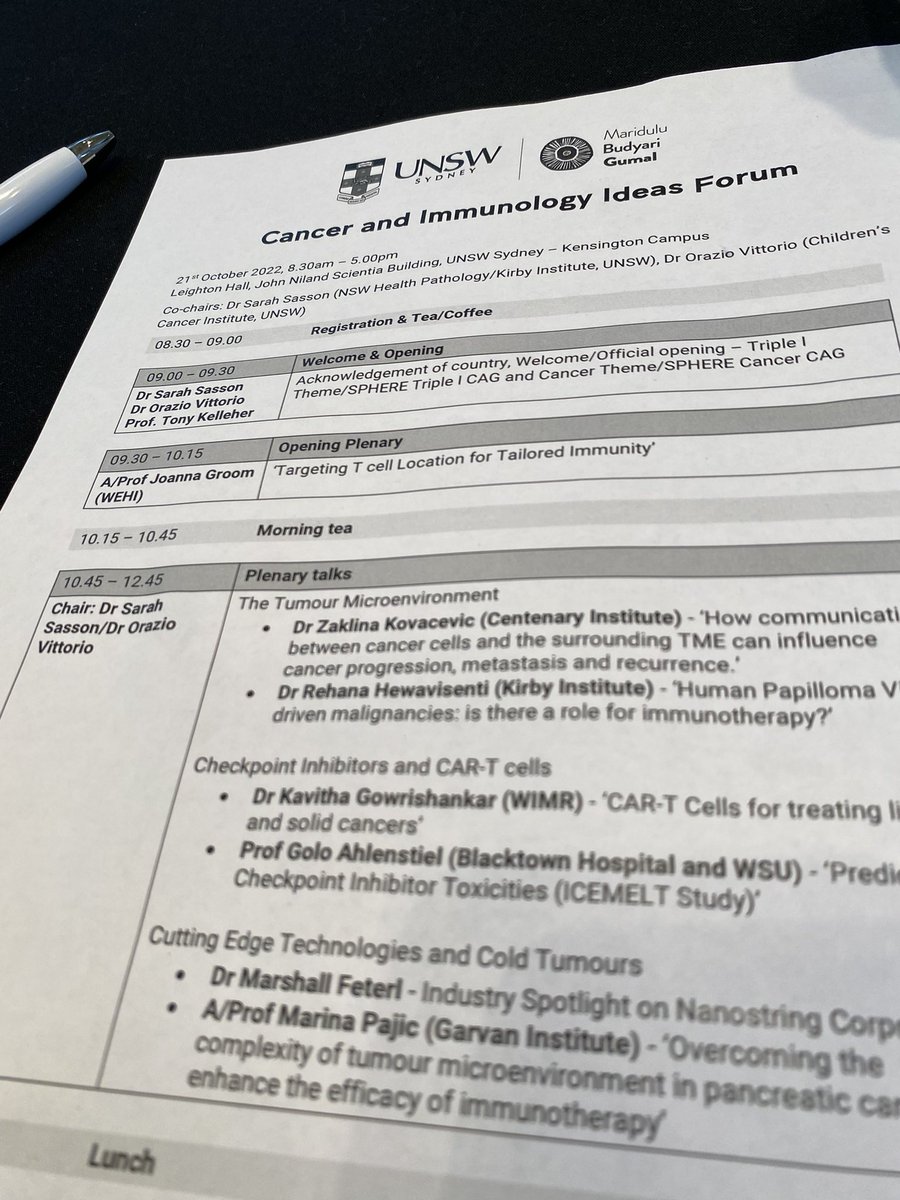 CMcHenry00's tweet photo. Attending the Cancer and Immunology Ideas Forum #CIIF22 joint organised by @VittorioOrazio today. Excited to hear from some incredible speakers! #MTTI #UNSW @CancerSPHERE https://t.co/MnYdhKCSZc