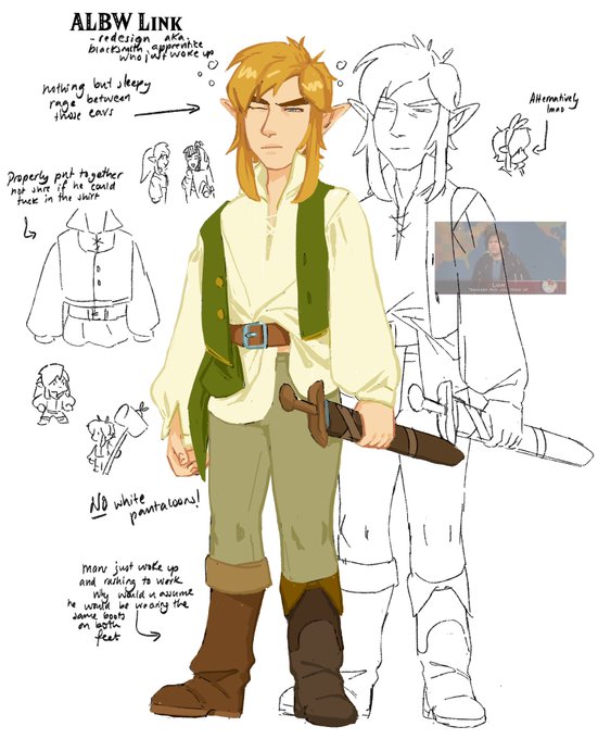 A link between worlds Linky redesign but he truly did just roll out of bed 