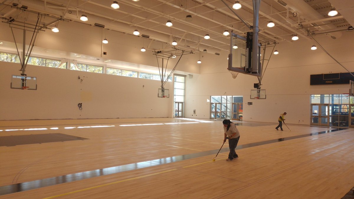 Terra Linda High School Competition Gym marking out the courts