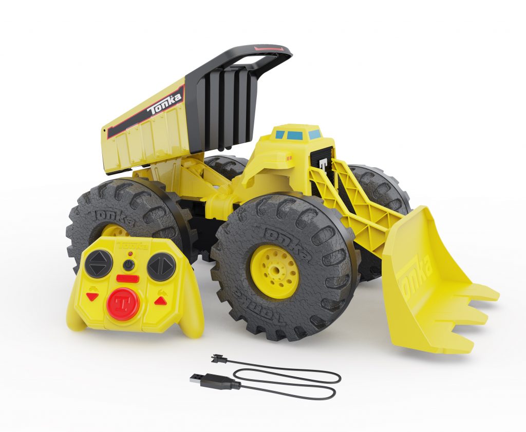 Celebrating 75 years of Tonka Tough with the first RC Tonka truck made with cold-rolled steel. Load objects into the truck bed, secure them with the tailgate, and then take over jobsites @basicfuntoys #nappaawards #playlearnconnect #Tonka #TonkaTough #TonkaMightyMonsterRC