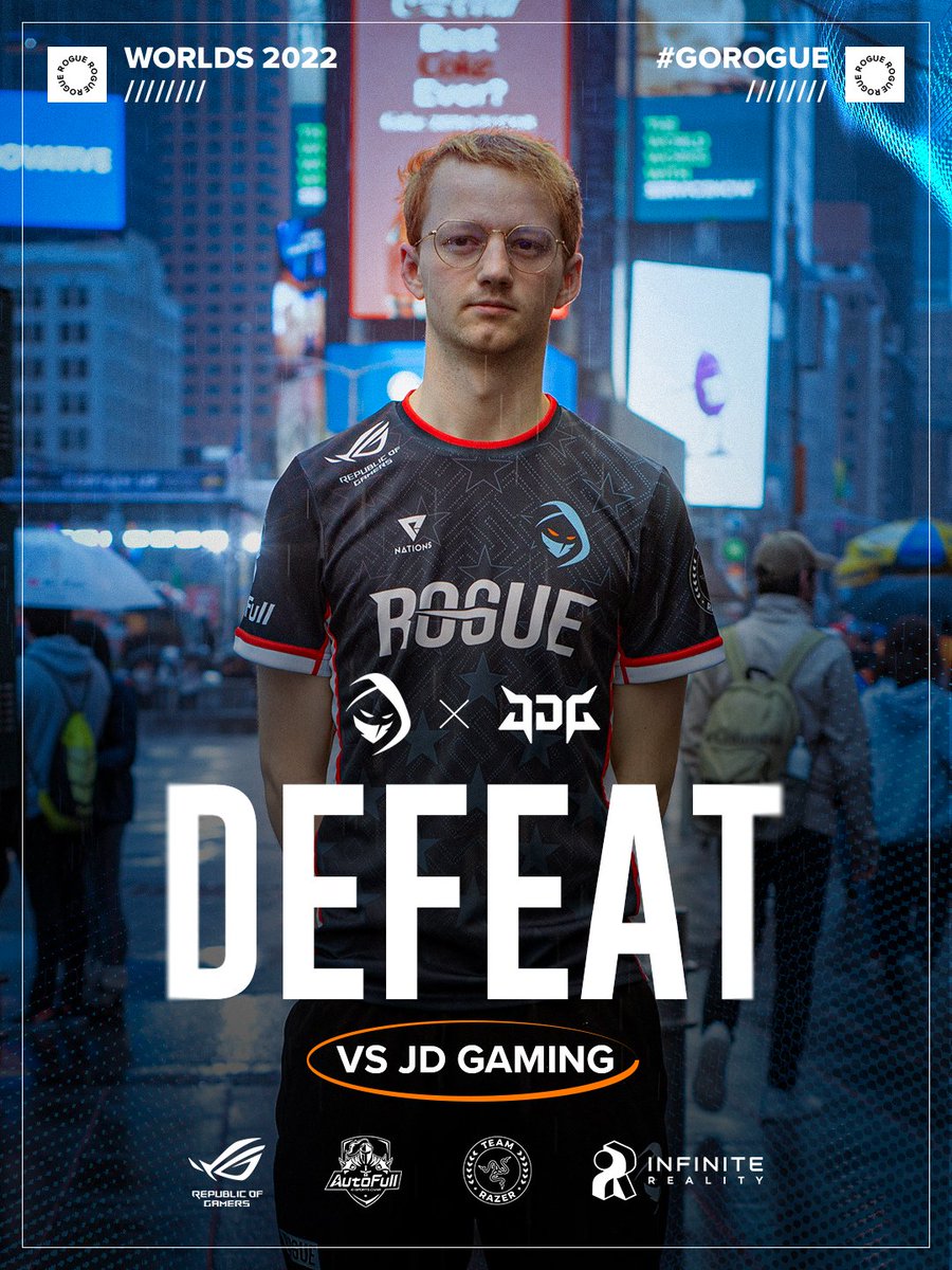 Our time at Worlds has come to an end. We fought with a competitive spirit and desire for victory until the very end. Thank you to all our fans for your support. GG <a href="/JDGaming/">JD GAMING</a>. #gorogue