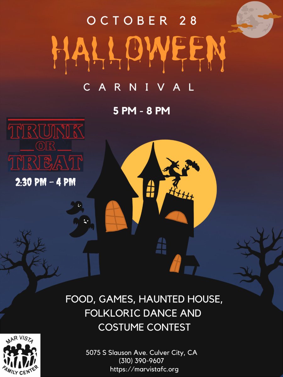 marvistafc's tweet photo. Join us next Friday for a night full of FRIGHT! 👻🖤🎃 
Trunk-or-Treat starts at 2:30pm &amp; Halloween Carnival starts at 5pm! 🌚 See you there if YOU DARE 👀
#HalloweenCarnival #TrunkorTreat https://t.co/KFalI5cKJ3