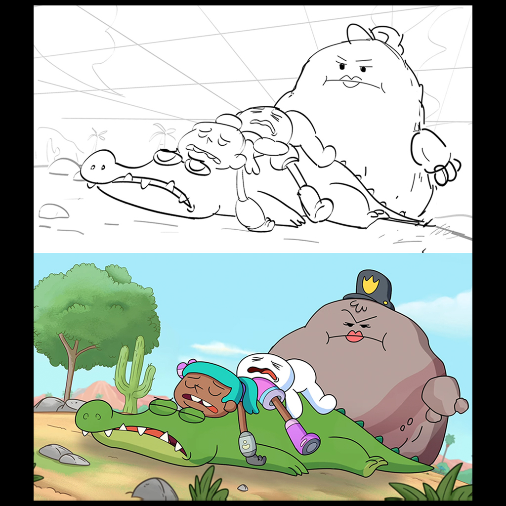AllenZhangArt's tweet photo. Some panels of mine from Oddballs! Thanks Chelsea Ker, @jouchellem, and @sohsilly for being awesome directors, loved working under y'all!! Check out the show on Netflix~ https://t.co/zdSvULf0jB
